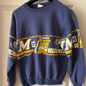 University of Michigan Vintage Blue and Yellow Sweater